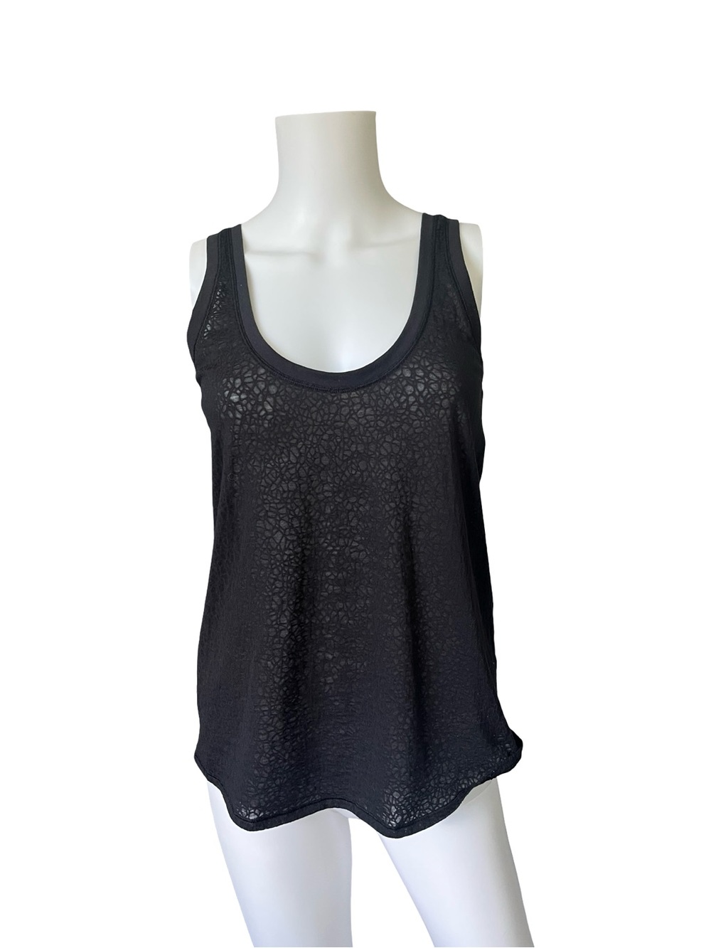 Lululemon Sheer Black Athletic Tank Top Sleeveless Lightweight Womens